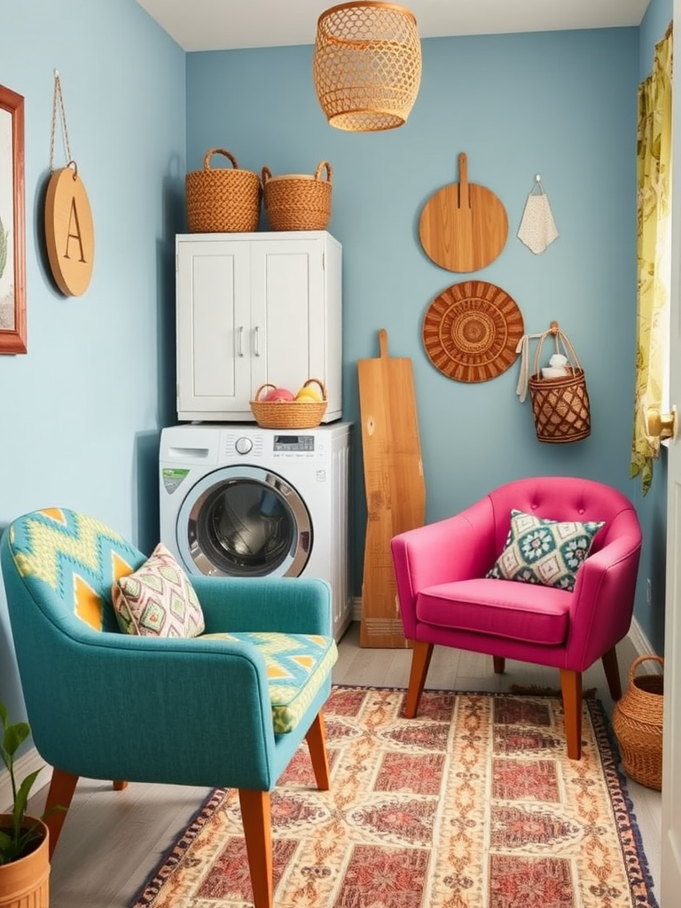 Boho Laundry Room Accent Chairs