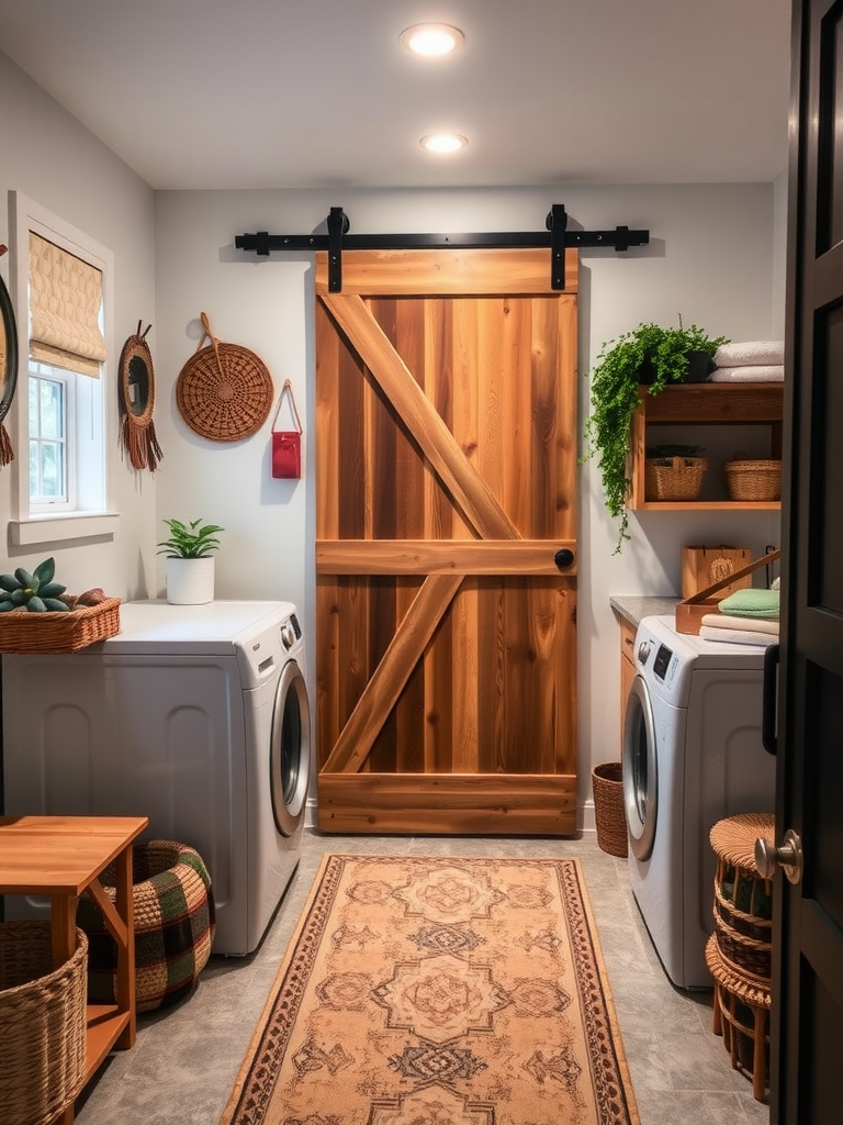 Boho Laundry Room Barn Door Inspiration