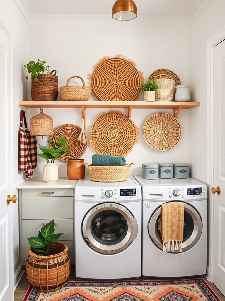 Boho Laundry Room Boho Wall Baskets