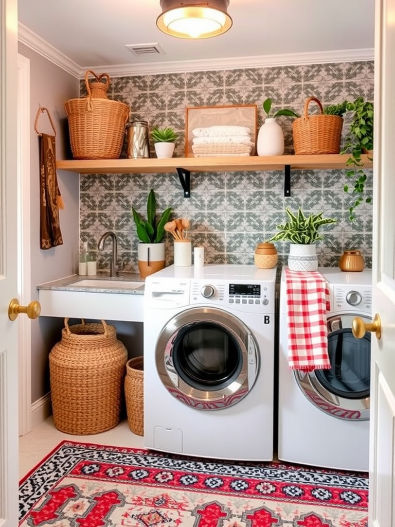 Boho Laundry Room Moroccan Tile Inspiration