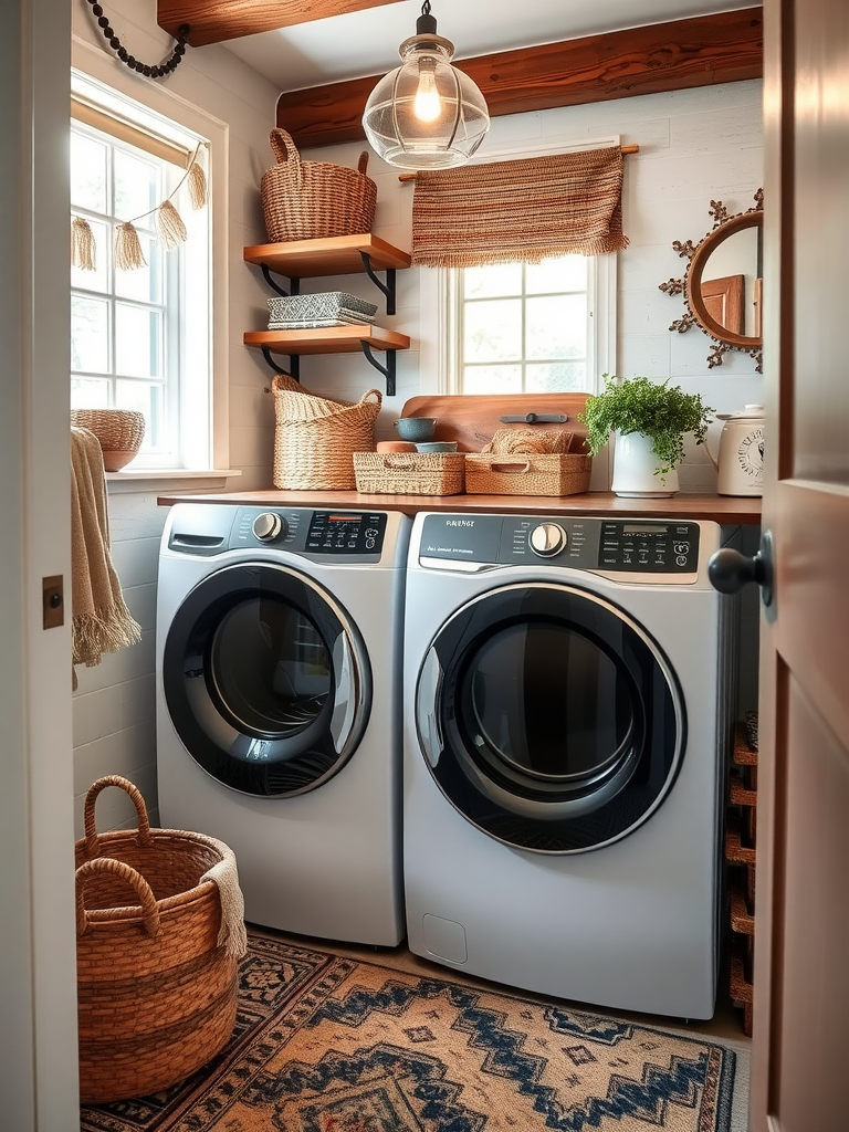 Boho Laundry Room Rustic Farmhouse Touches