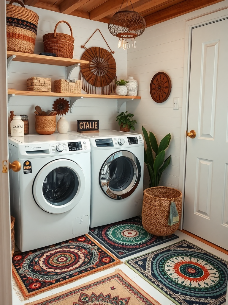 Boho Laundry Room Floor Mat Ideas