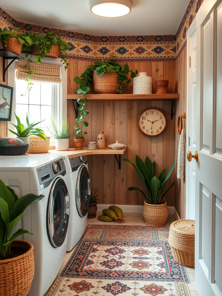 Boho Laundry Room Makeover on a Budget