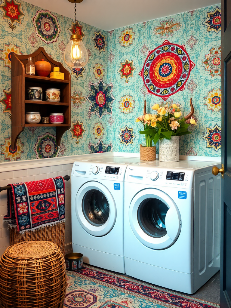 Boho Laundry Room Wallpaper Trends